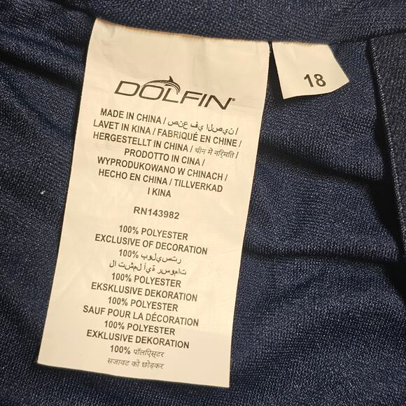 Dolfin Women's Aquashape Color Block Conservative Lap Swimsuit Navy/Royal Sz 18 - Picture 7 of 8